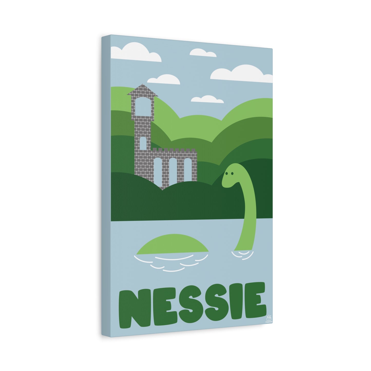 Nessie Loch Ness Monster Matte Canvas Print, Stretched, 1.25" Border, Home Decor Wall Art, Gift for Cryptid Enthusiasts, Mythology