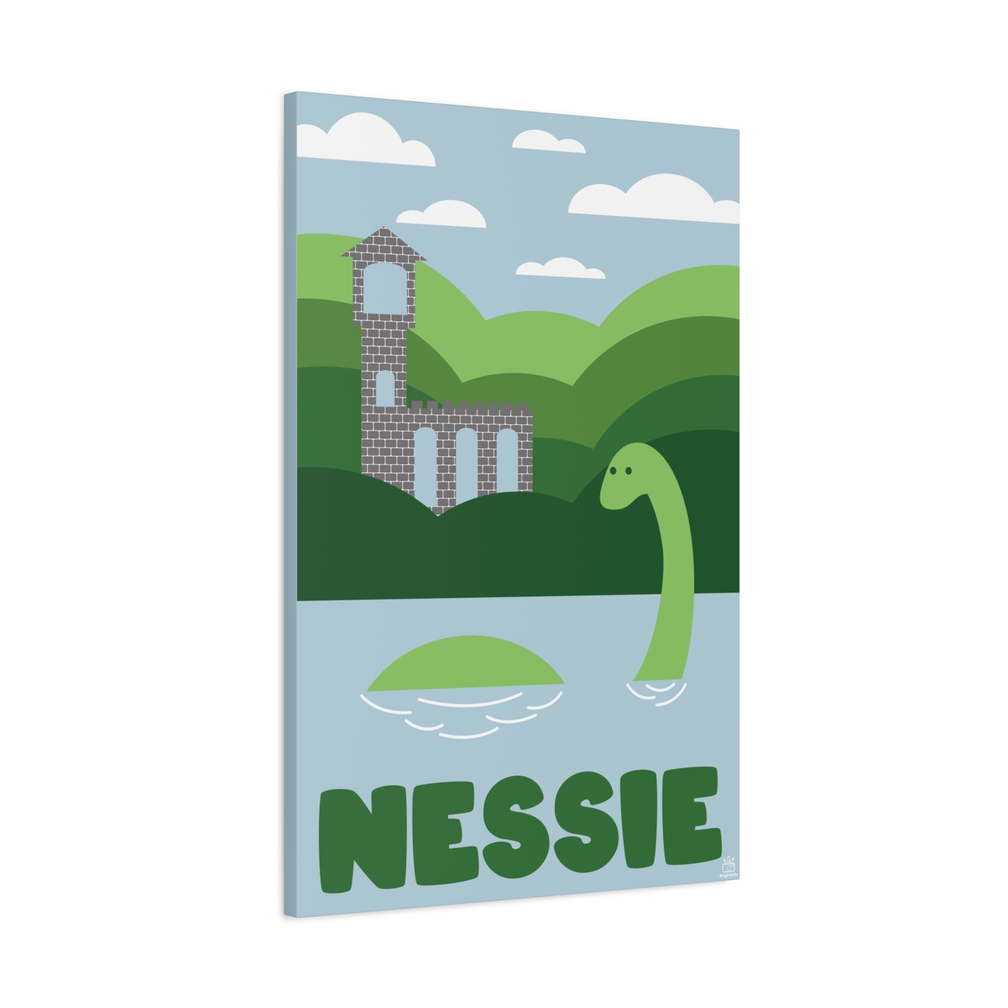 Nessie Loch Ness Monster Matte Canvas Print, Stretched, 1.25" Border, Home Decor Wall Art, Gift for Cryptid Enthusiasts, Mythology