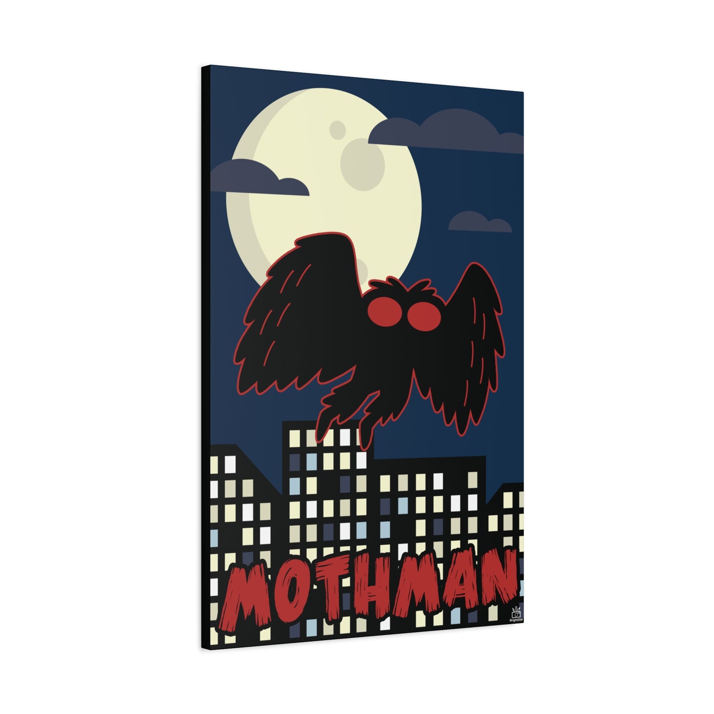 Mothman Cryptid Canvas Print, Matte Wall Art, Stretched 1.25" Border, Home Decor, Mythical Creature Poster, Urban Legend Mythology