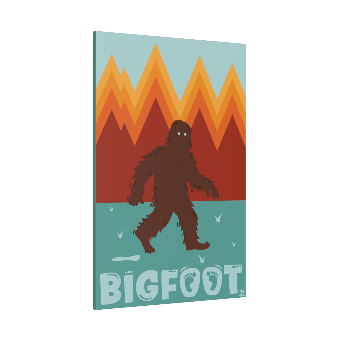 Bigfoot Cryptid Canvas Print, Matte Art, Stretched, 1.25" Border, Wall Decor, Home Decor, Sasquatch Poster, Cryptid Art Print