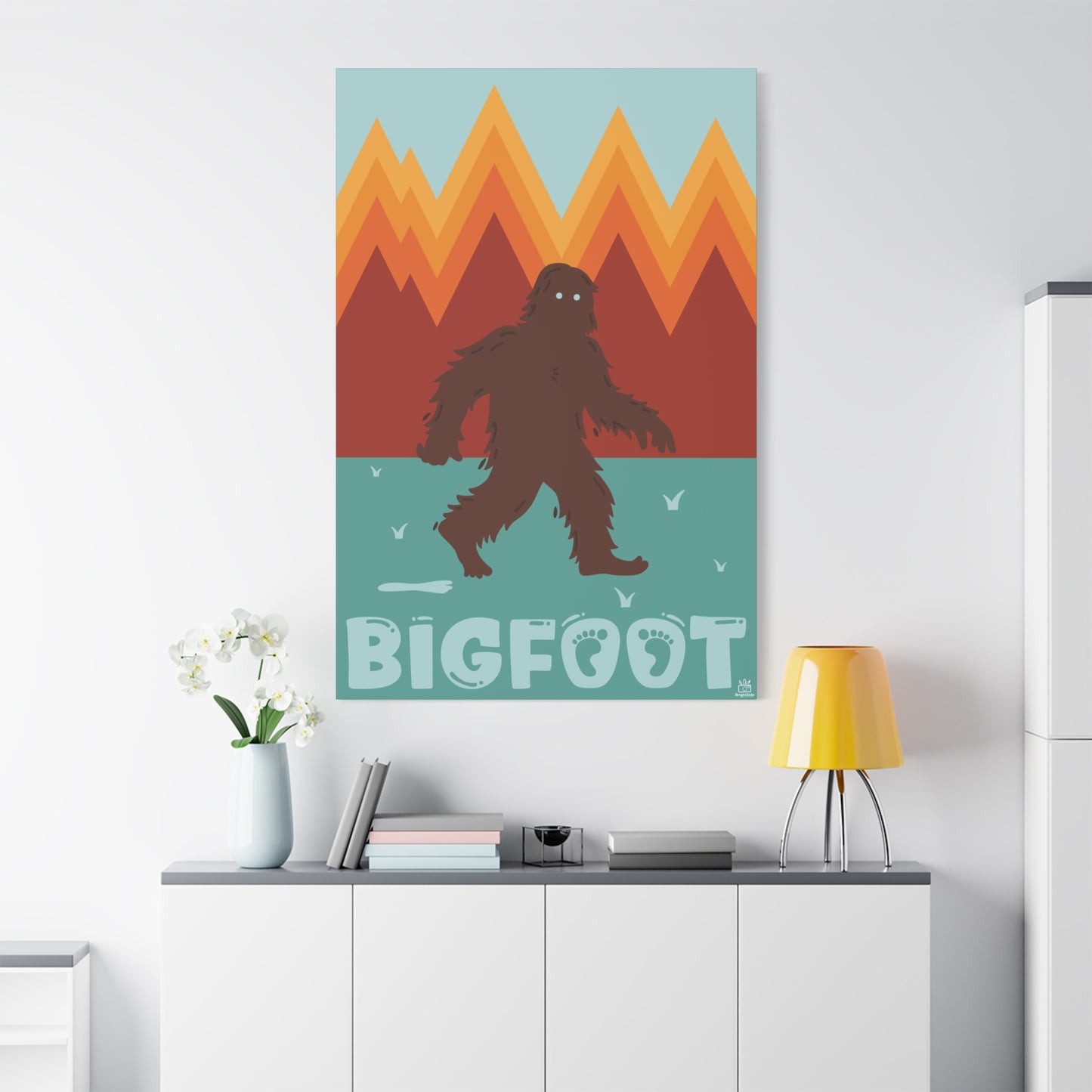 Bigfoot Cryptid Canvas Print, Matte Art, Stretched, 1.25" Border, Wall Decor, Home Decor, Sasquatch Poster, Cryptid Art Print