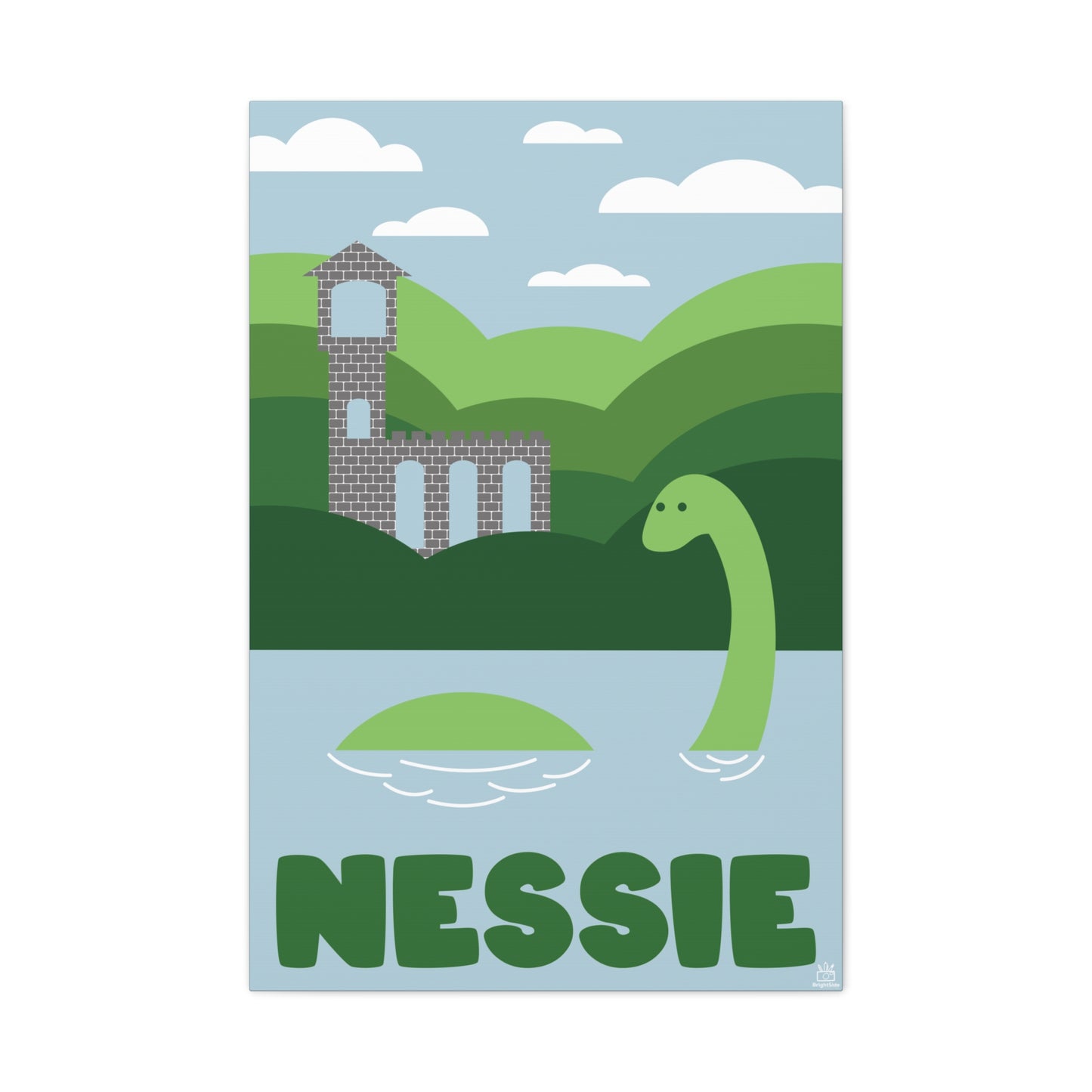 Nessie Loch Ness Monster Matte Canvas Print, Stretched, 1.25" Border, Home Decor Wall Art, Gift for Cryptid Enthusiasts, Mythology
