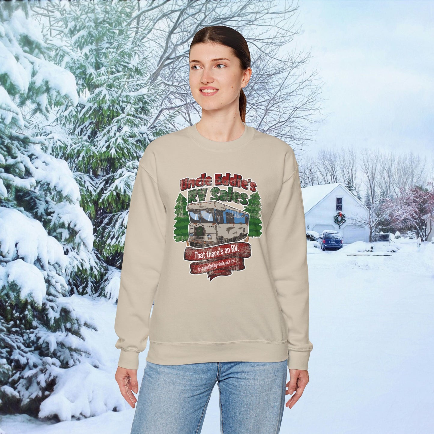 Uncle Eddie's RV Sales | Sweatshirt, Camping Crewneck Jumper, Gift for RV Enthusiasts, Motorhome Shirt, Traveler Top, Road Trip Gift
