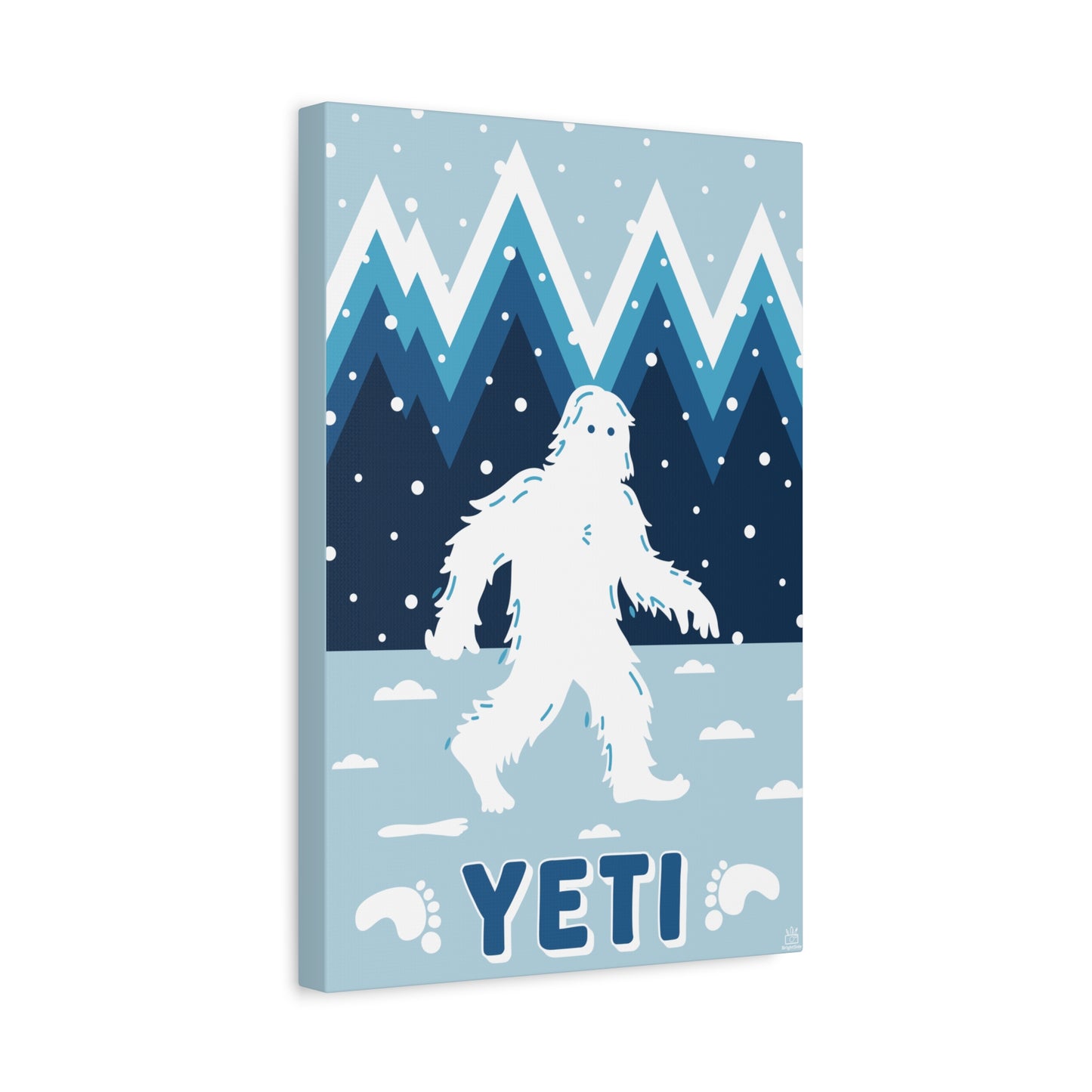 Yeti Abominable Snowman Canvas Wall Art, Matte Stretched Print, 1.25" Border, Home Decor, Gift for Cryptid Enthusiasts, Mythical Creature