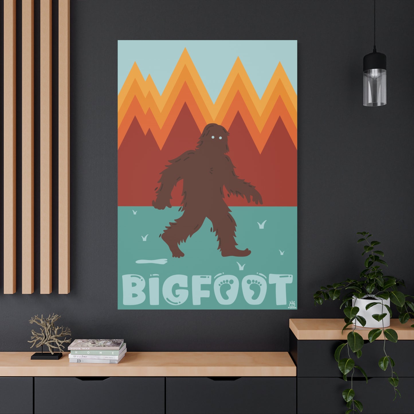 Bigfoot Cryptid Canvas Print, Matte Art, Stretched, 1.25" Border, Wall Decor, Home Decor, Sasquatch Poster, Cryptid Art Print