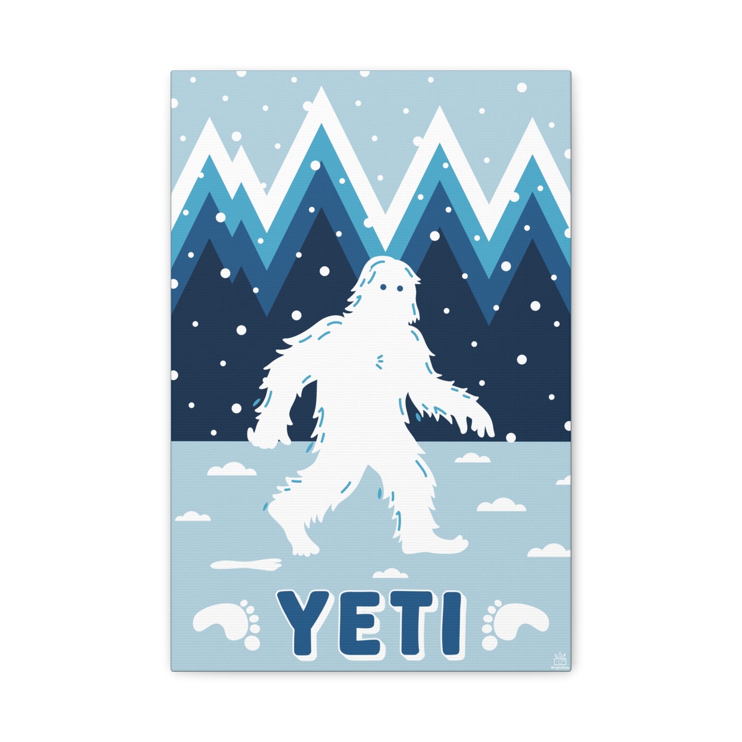 Yeti Abominable Snowman Canvas Wall Art, Matte Stretched Print, 1.25" Border, Home Decor, Gift for Cryptid Enthusiasts, Mythical Creature