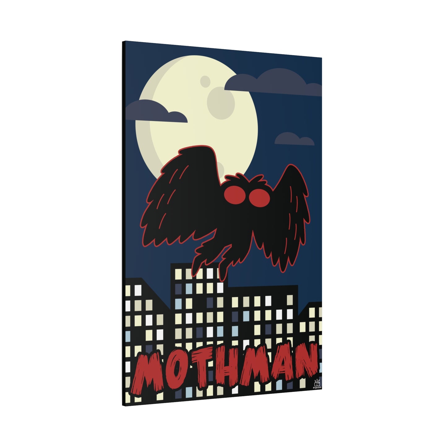 Mothman Cryptid Canvas Print, Matte Wall Art, Stretched 1.25" Border, Home Decor, Mythical Creature Poster, Urban Legend Mythology