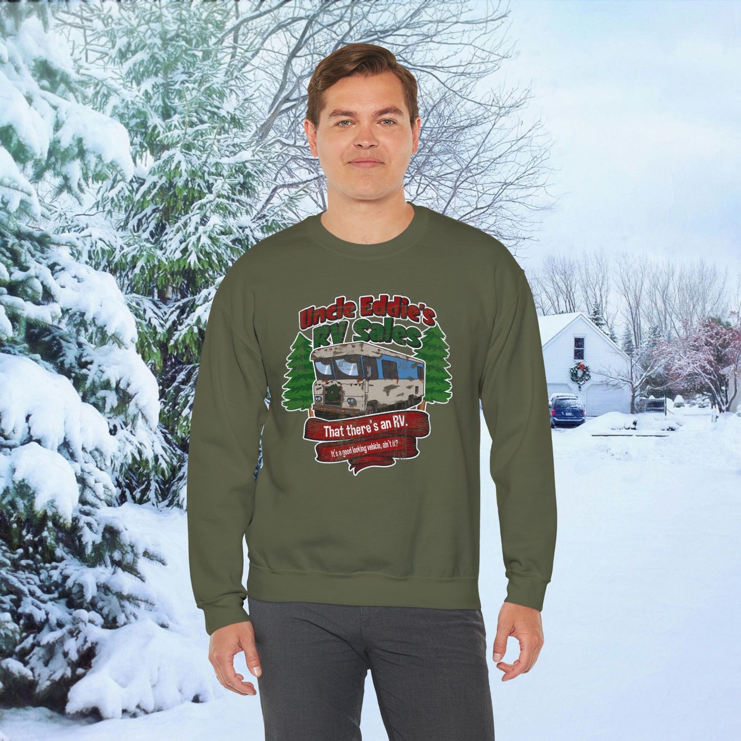 Uncle Eddie's RV Sales | Sweatshirt, Camping Crewneck Jumper, Gift for RV Enthusiasts, Motorhome Shirt, Traveler Top, Road Trip Gift