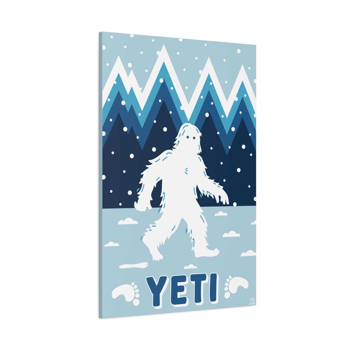 Yeti Abominable Snowman Canvas Wall Art, Matte Stretched Print, 1.25" Border, Home Decor, Gift for Cryptid Enthusiasts, Mythical Creature