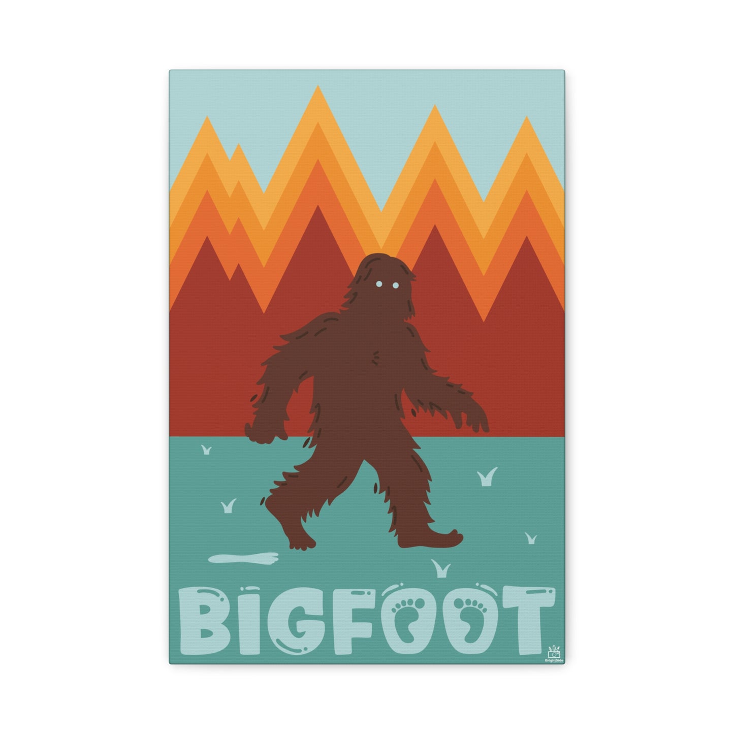 Bigfoot Cryptid Canvas Print, Matte Art, Stretched, 1.25" Border, Wall Decor, Home Decor, Sasquatch Poster, Cryptid Art Print