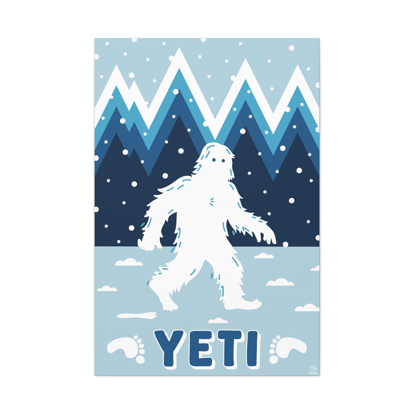 Yeti Abominable Snowman Canvas Wall Art, Matte Stretched Print, 1.25" Border, Home Decor, Gift for Cryptid Enthusiasts, Mythical Creature