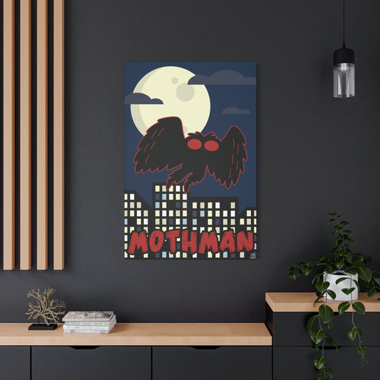 Mothman Cryptid Canvas Print, Matte Wall Art, Stretched 1.25" Border, Home Decor, Mythical Creature Poster, Urban Legend Mythology