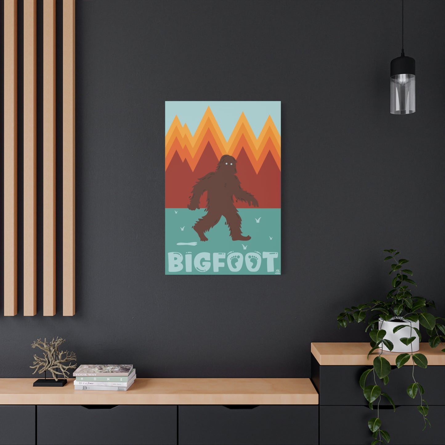 Bigfoot Cryptid Canvas Print, Matte Art, Stretched, 1.25" Border, Wall Decor, Home Decor, Sasquatch Poster, Cryptid Art Print