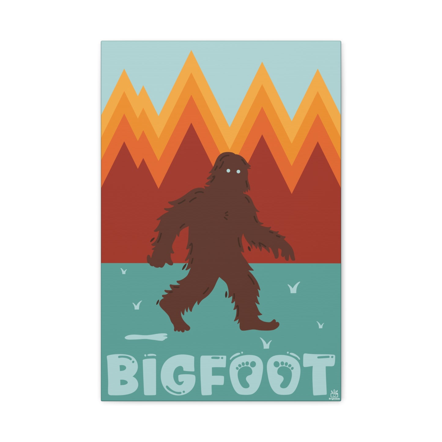Bigfoot Cryptid Canvas Print, Matte Art, Stretched, 1.25" Border, Wall Decor, Home Decor, Sasquatch Poster, Cryptid Art Print