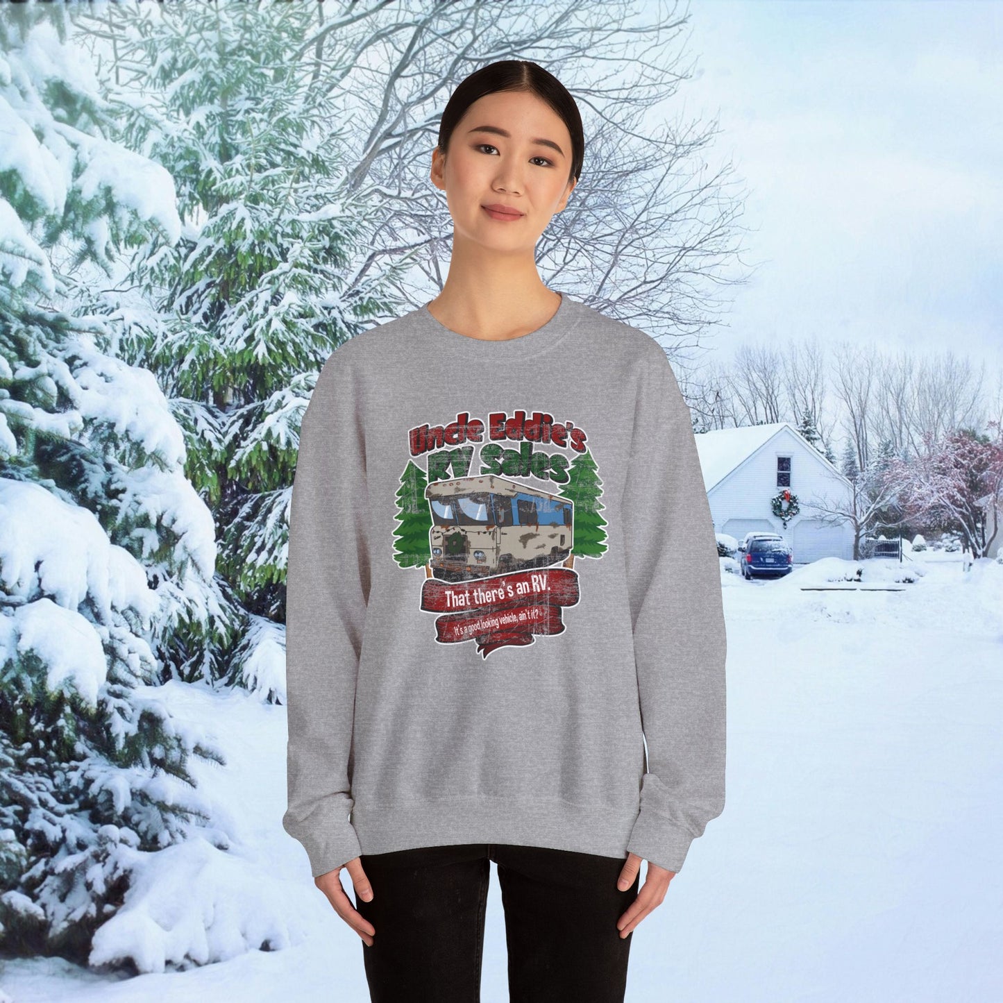 Uncle Eddie's RV Sales | Sweatshirt, Camping Crewneck Jumper, Gift for RV Enthusiasts, Motorhome Shirt, Traveler Top, Road Trip Gift
