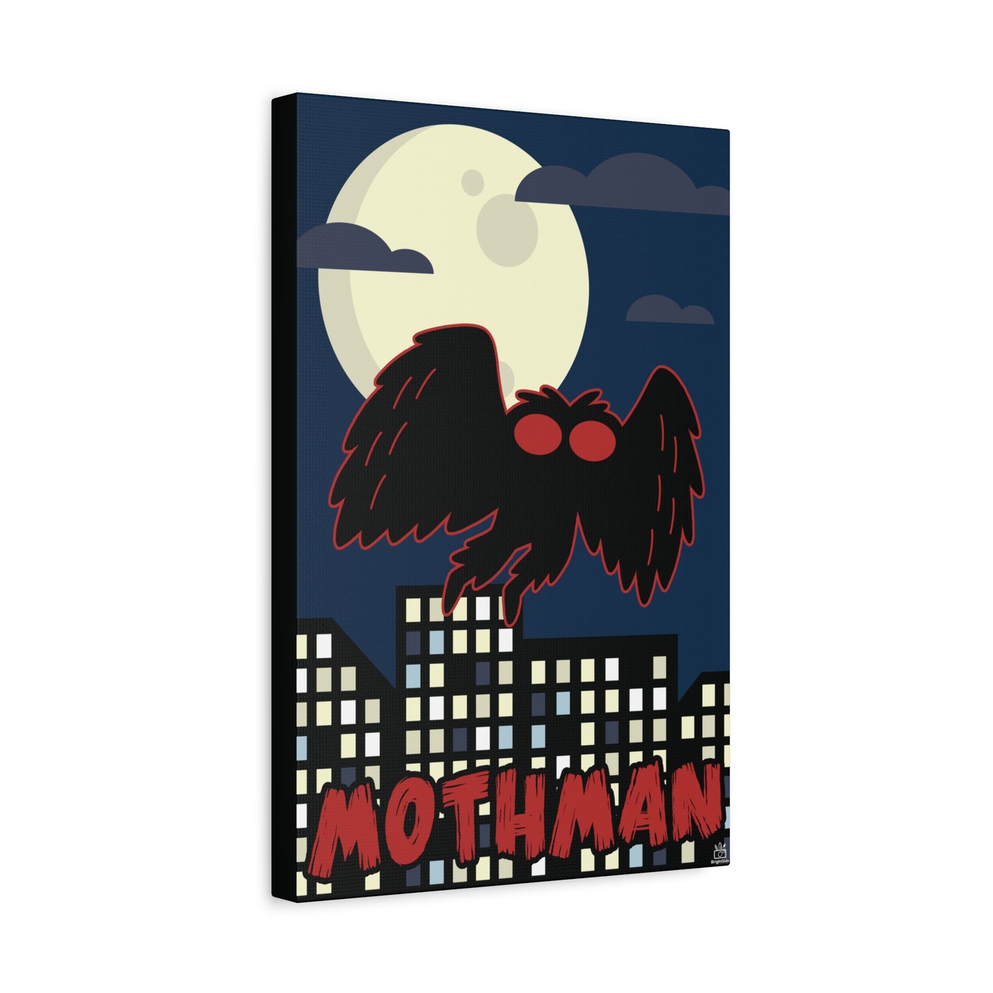 Mothman Cryptid Canvas Print, Matte Wall Art, Stretched 1.25" Border, Home Decor, Mythical Creature Poster, Urban Legend Mythology