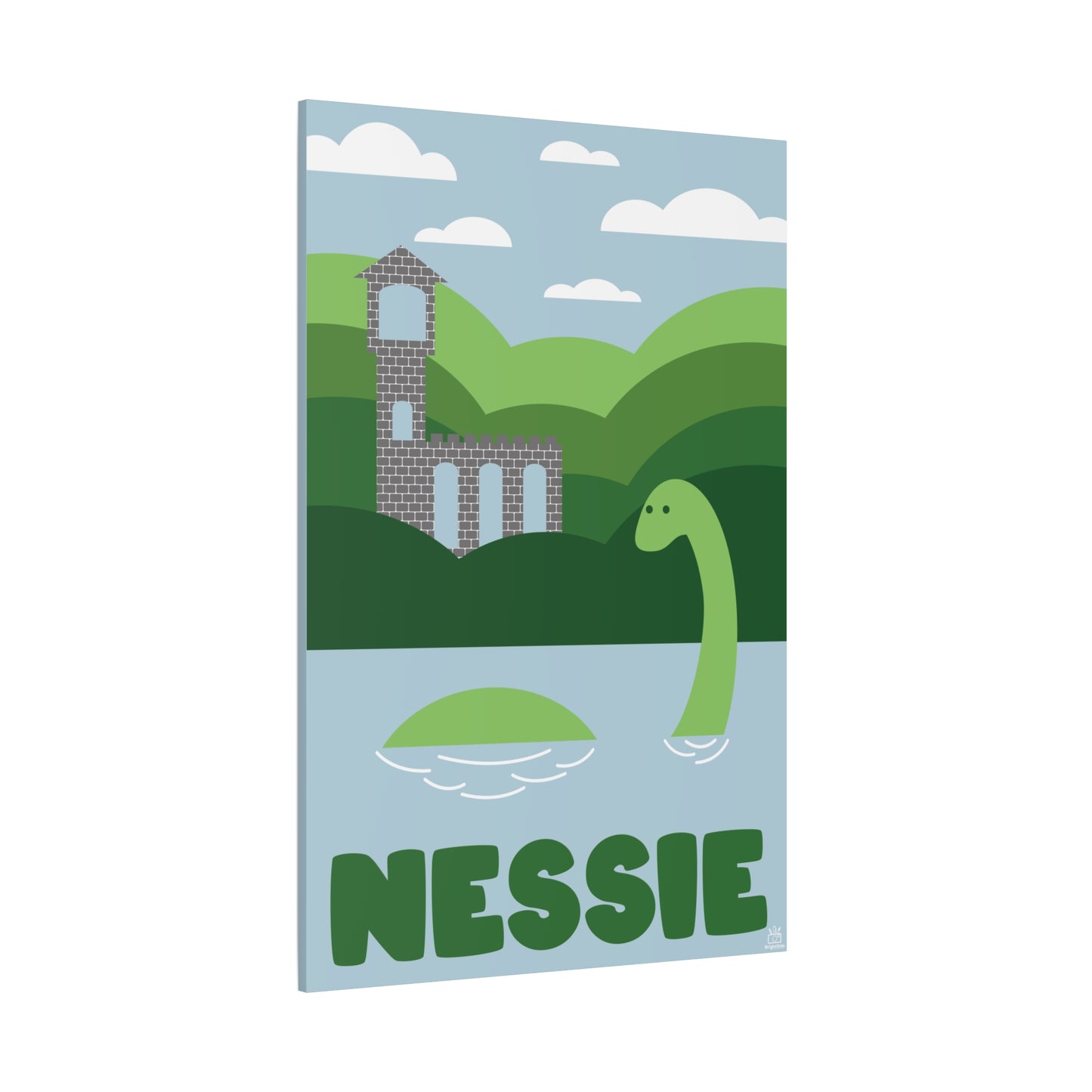 Nessie Loch Ness Monster Matte Canvas Print, Stretched, 1.25" Border, Home Decor Wall Art, Gift for Cryptid Enthusiasts, Mythology