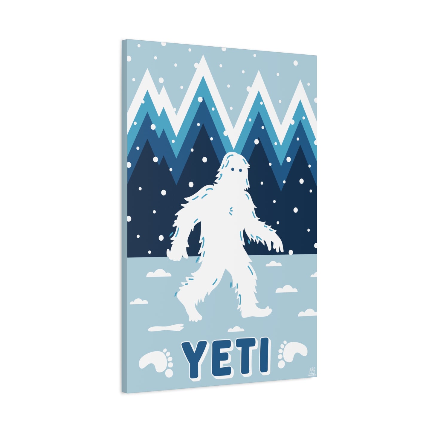 Yeti Abominable Snowman Canvas Wall Art, Matte Stretched Print, 1.25" Border, Home Decor, Gift for Cryptid Enthusiasts, Mythical Creature