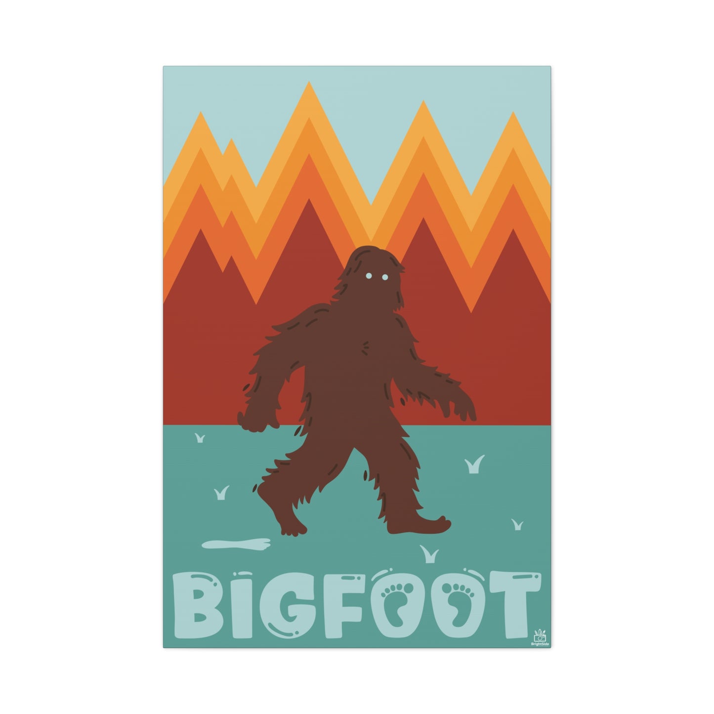 Bigfoot Cryptid Canvas Print, Matte Art, Stretched, 1.25" Border, Wall Decor, Home Decor, Sasquatch Poster, Cryptid Art Print