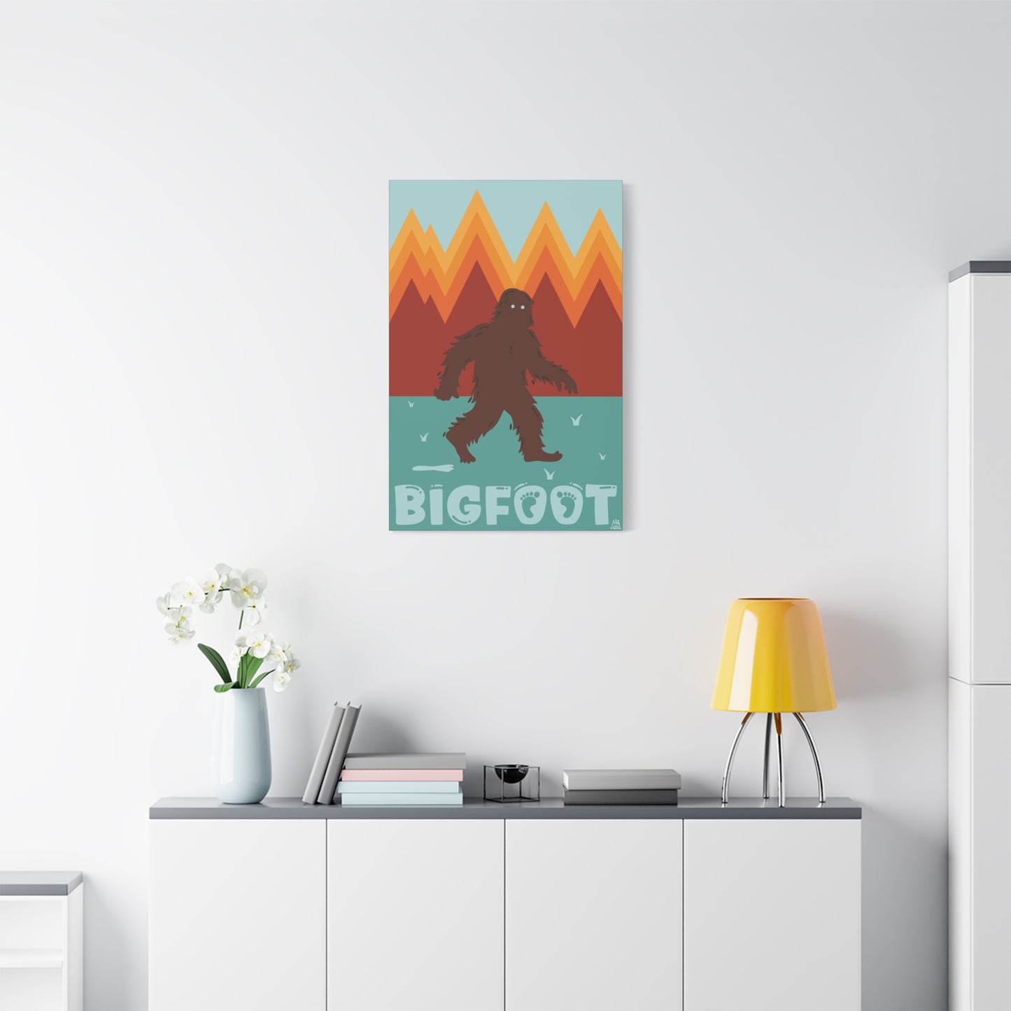 Bigfoot Cryptid Canvas Print, Matte Art, Stretched, 1.25" Border, Wall Decor, Home Decor, Sasquatch Poster, Cryptid Art Print