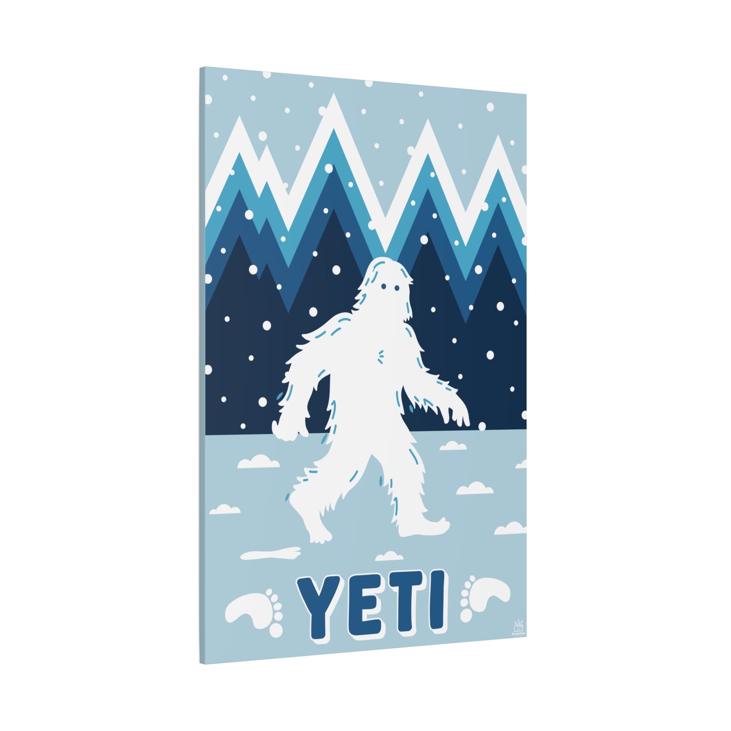 Yeti Abominable Snowman Canvas Wall Art, Matte Stretched Print, 1.25" Border, Home Decor, Gift for Cryptid Enthusiasts, Mythical Creature