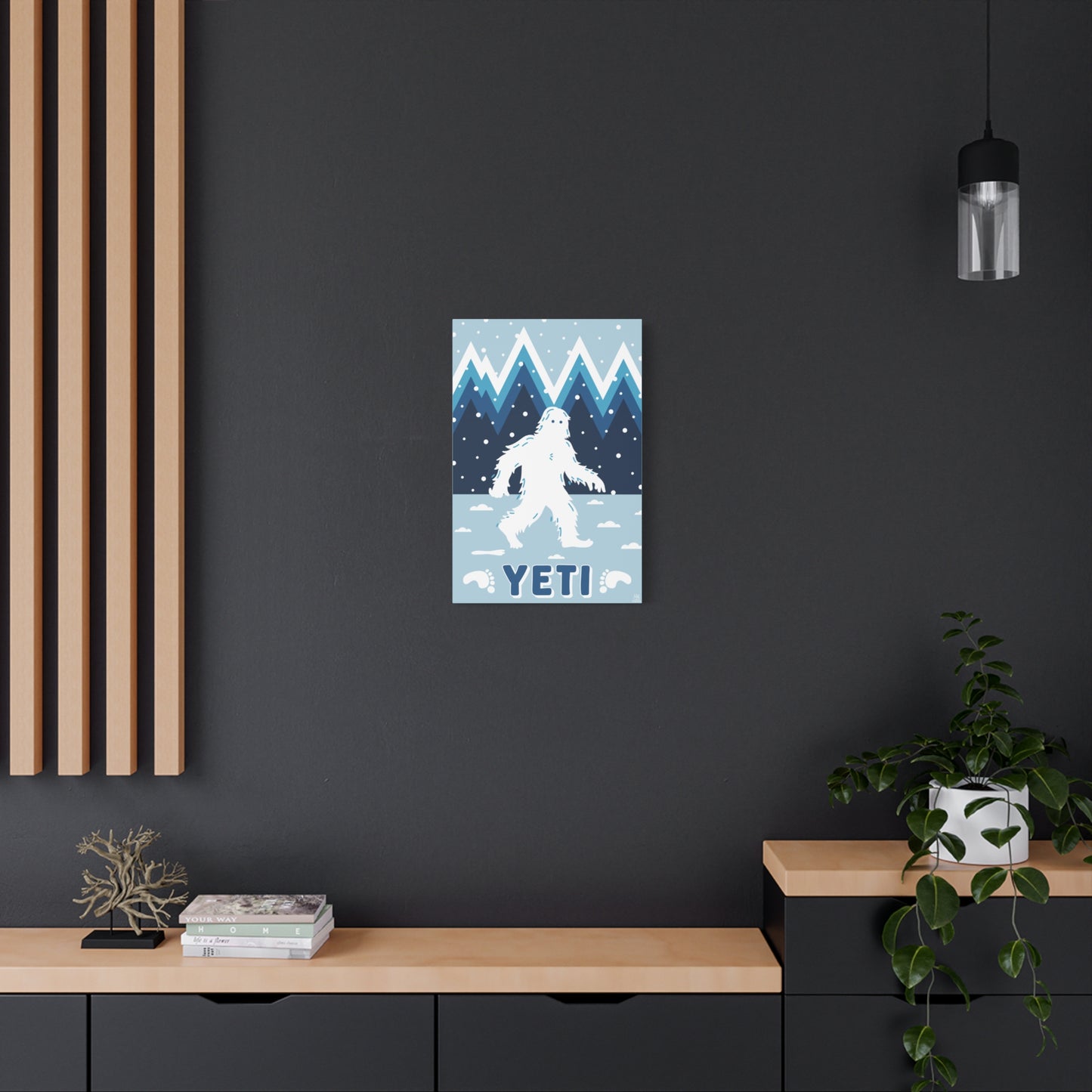 Yeti Abominable Snowman Canvas Wall Art, Matte Stretched Print, 1.25" Border, Home Decor, Gift for Cryptid Enthusiasts, Mythical Creature