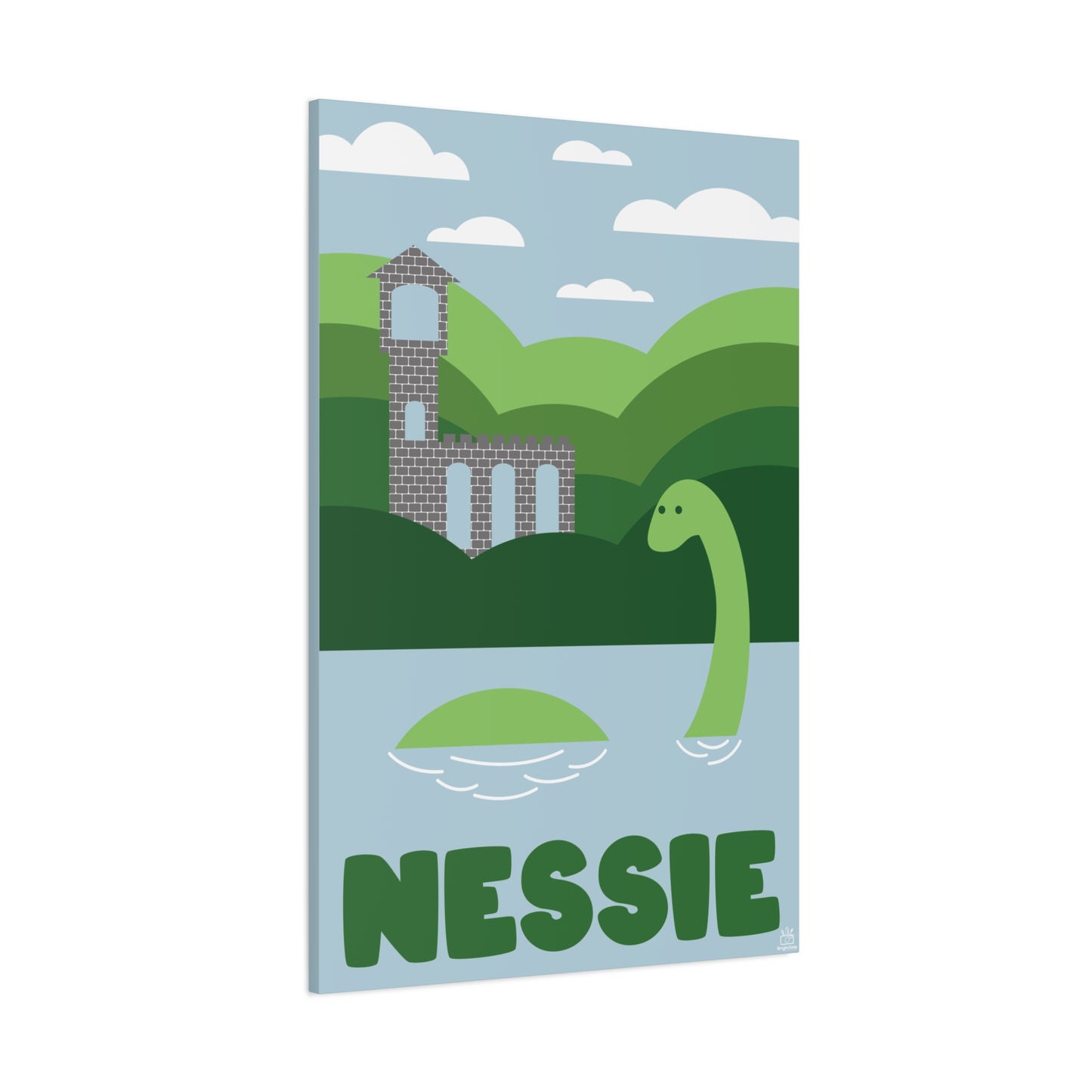 Nessie Loch Ness Monster Matte Canvas Print, Stretched, 1.25" Border, Home Decor Wall Art, Gift for Cryptid Enthusiasts, Mythology