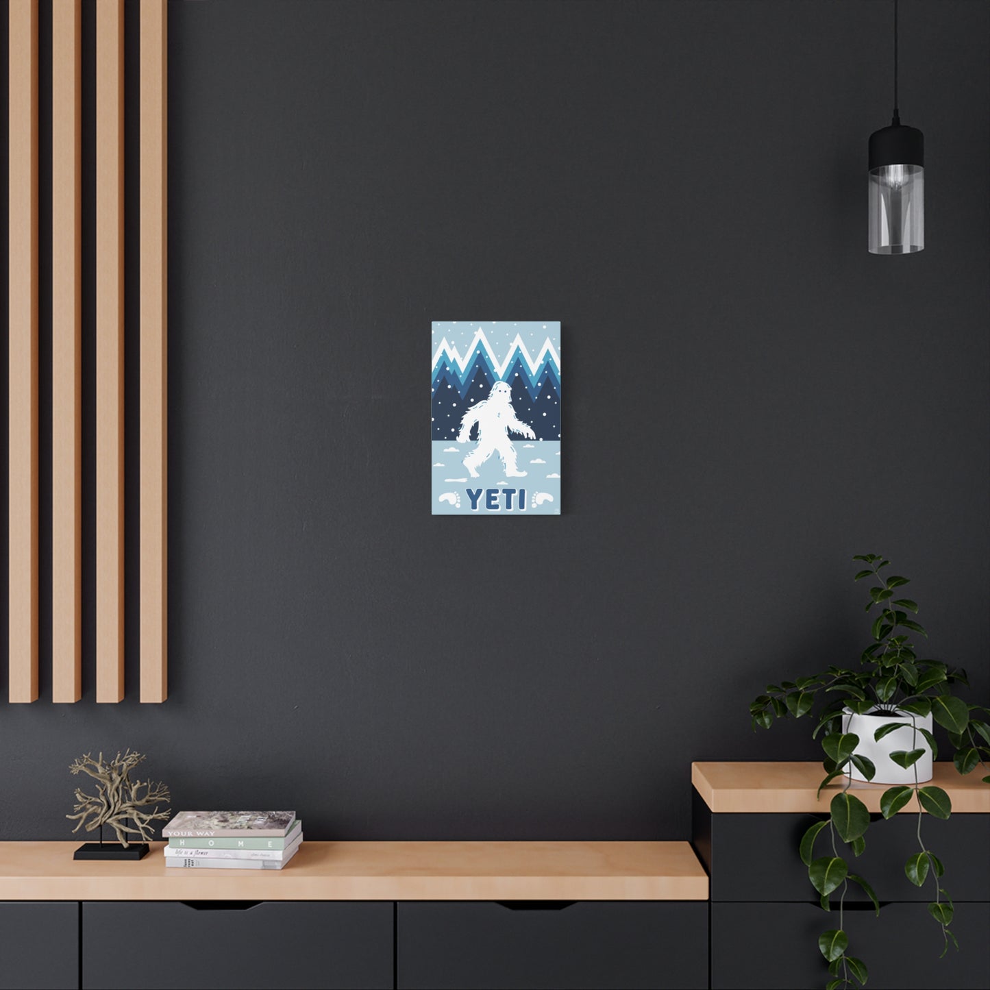 Yeti Abominable Snowman Canvas Wall Art, Matte Stretched Print, 1.25" Border, Home Decor, Gift for Cryptid Enthusiasts, Mythical Creature