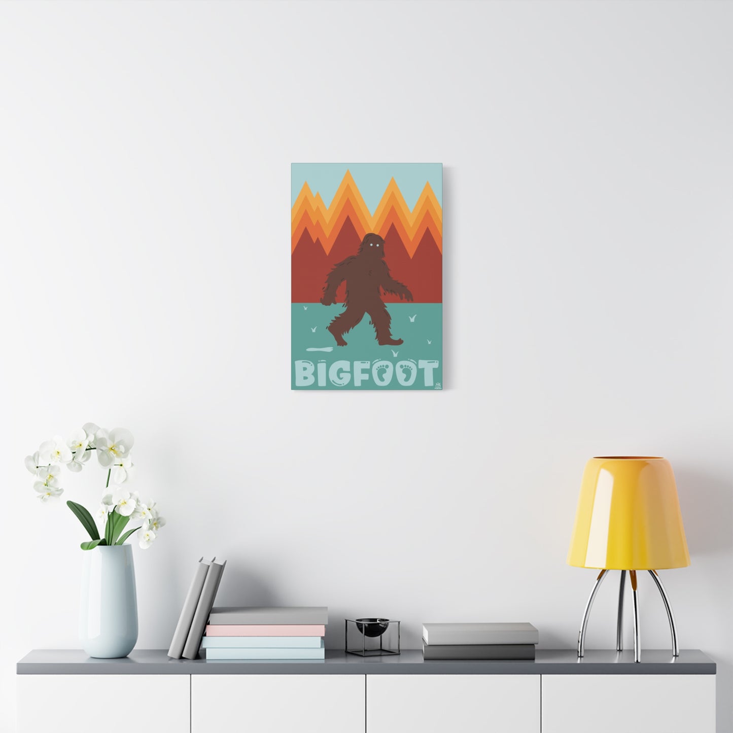 Bigfoot Cryptid Canvas Print, Matte Art, Stretched, 1.25" Border, Wall Decor, Home Decor, Sasquatch Poster, Cryptid Art Print