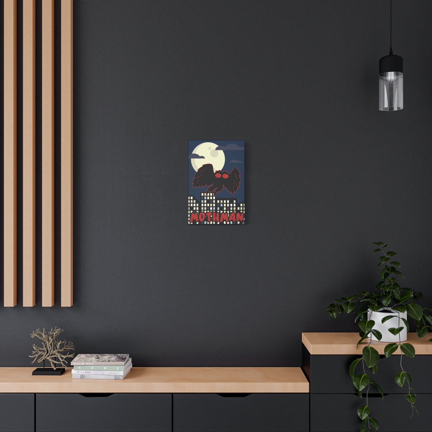 Mothman Cryptid Canvas Print, Matte Wall Art, Stretched 1.25" Border, Home Decor, Mythical Creature Poster, Urban Legend Mythology