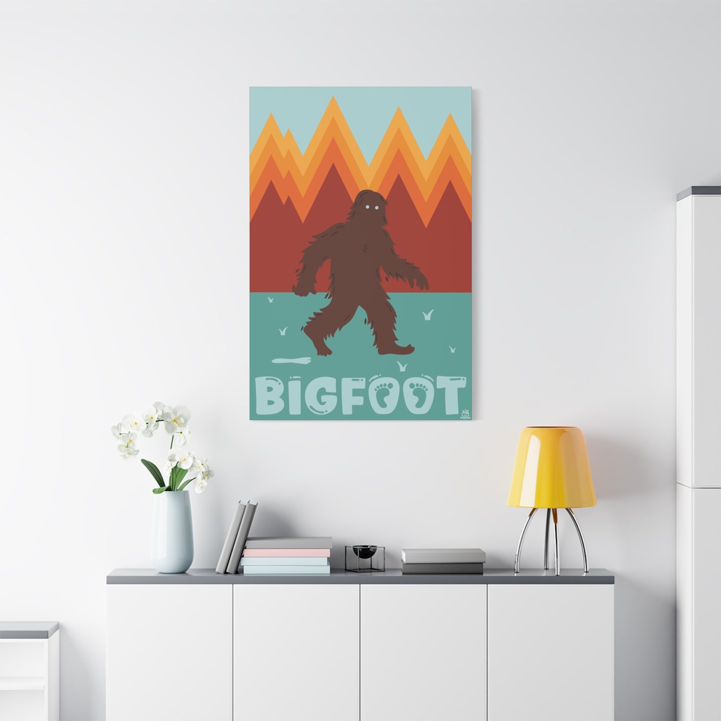 Bigfoot Cryptid Canvas Print, Matte Art, Stretched, 1.25" Border, Wall Decor, Home Decor, Sasquatch Poster, Cryptid Art Print
