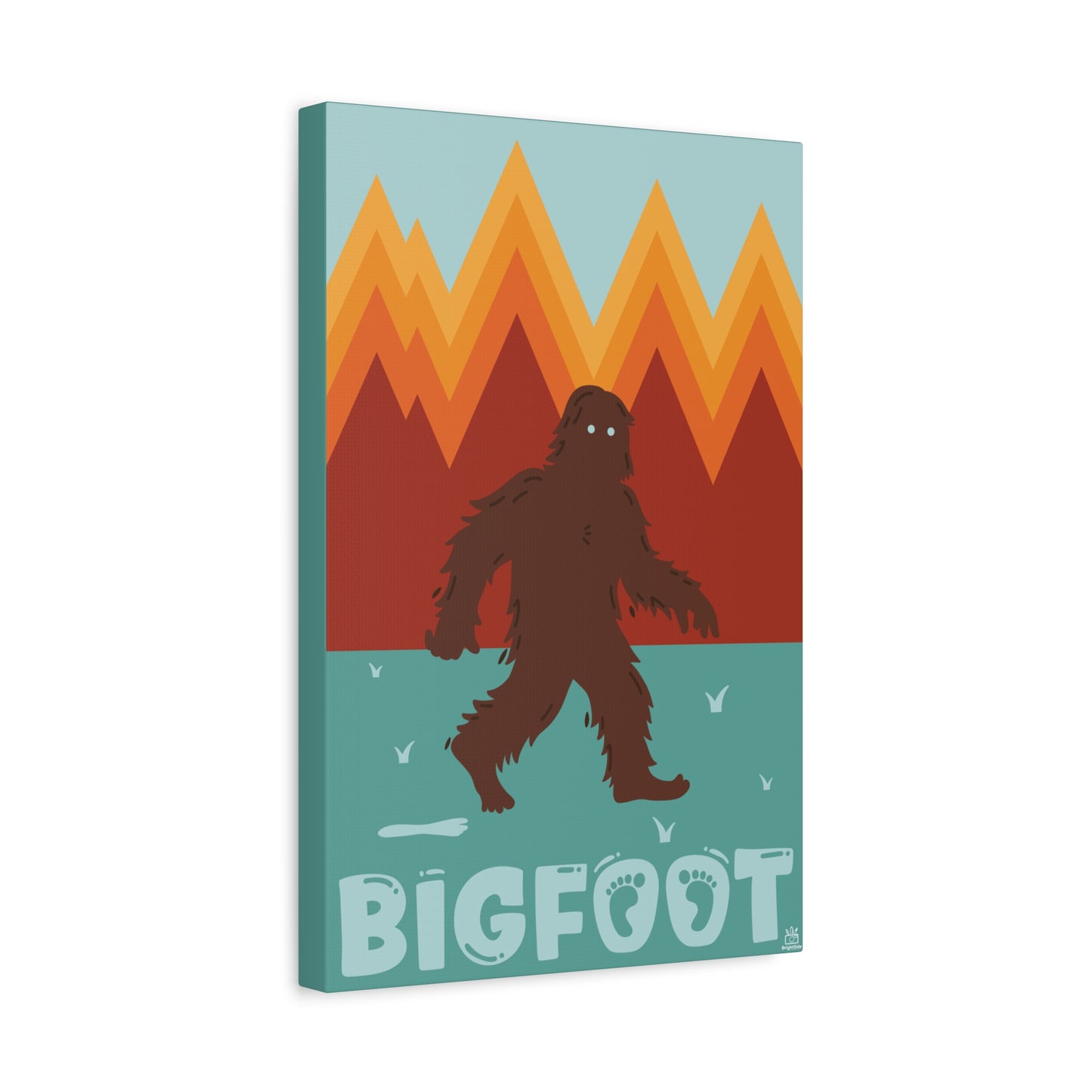 Bigfoot Cryptid Canvas Print, Matte Art, Stretched, 1.25" Border, Wall Decor, Home Decor, Sasquatch Poster, Cryptid Art Print
